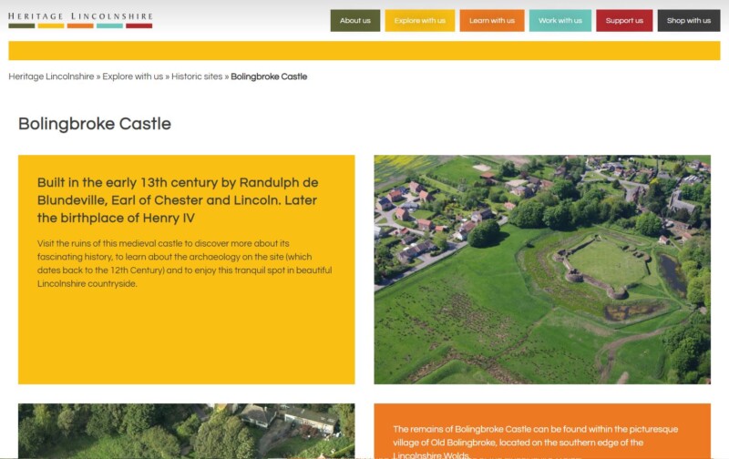 Heritage Lincolnshire Bolingbroke Castle page 2021