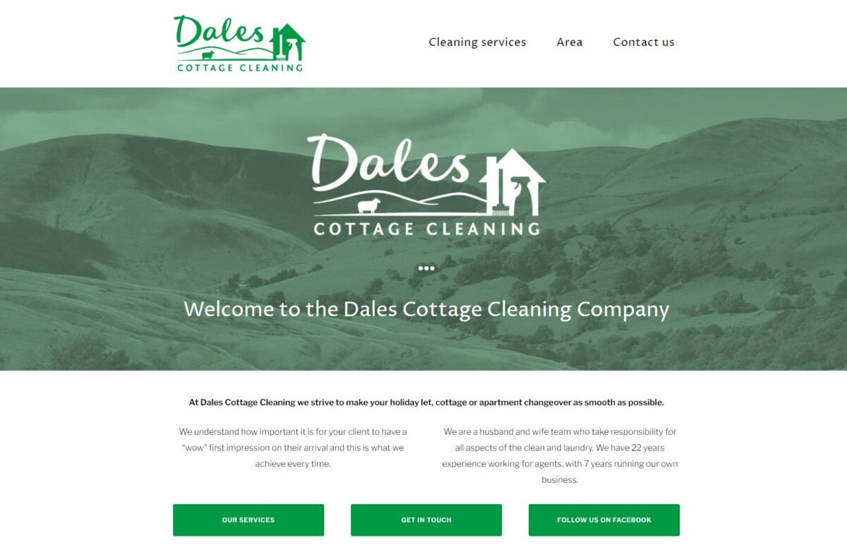 dales cottage cleaning company website 2017