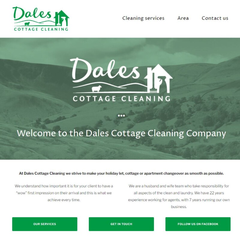 dales cottage cleaning company website 2017