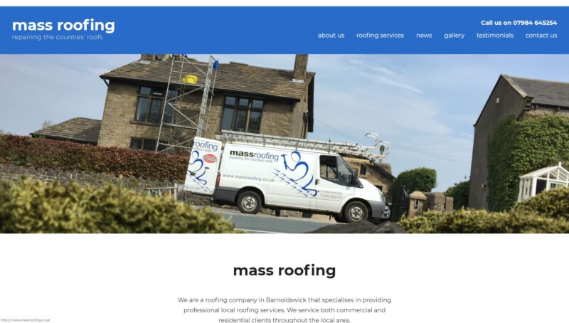 Mass Roofing website